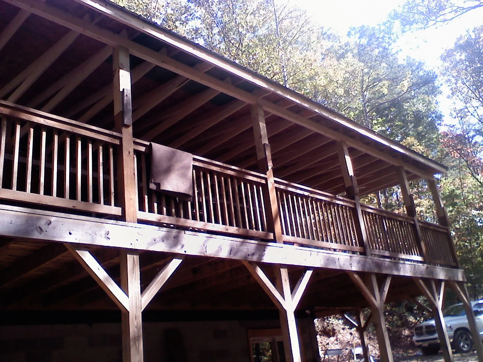 Timber framing under a new elevated porch and deck — Roof Leak Repair in Fillmore by Roofing Brothers
